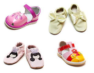 Image showing Collage from baby sandals