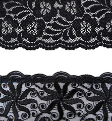 Image showing lace; black; textile; art; material; design; pattern; ornate; te