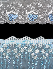 Image showing Collage lace with blue pattern in the manner of flower