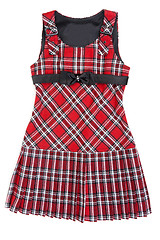 Image showing Plaid red feminine gown