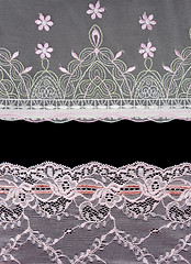 Image showing Collage lace with pattern on black background