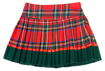 Image showing Plaid red feminine skirt