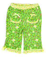 Image showing Green trousers from pajamas with pocket