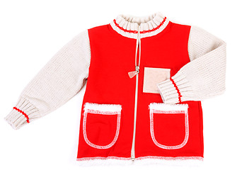 Image showing Red sweater with pocket