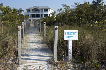 Image showing Private entrance to a beach front property