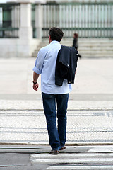 Image showing Cool man walking in the street