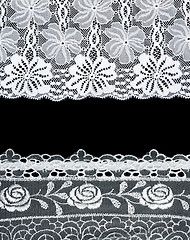 Image showing Decorative lace with pattern on black background