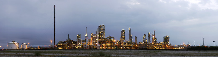 Image showing Petrochemical industry at dawn