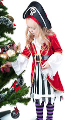 Image showing Baby girl dressed up for Christams