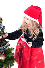 Image showing Baby girl dressed up for Christams