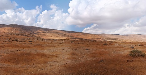 Image showing Southern slopes of Hebron mountain at the edge of Negev desert landscape