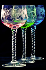 Image showing Colorful wine glasses