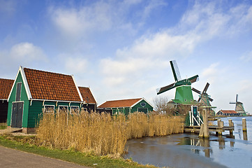 Image showing Zaanse Schans Windmills