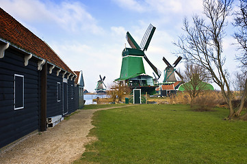 Image showing Zaanse Schans Windmills