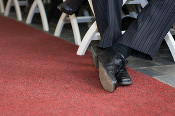 Image showing Crossed dress shoes