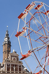 Image showing Ferris Wheel with Old building