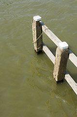 Image showing Old pile mooring