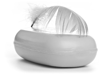 Image showing Soap Bar with Feather