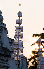 Image showing Backlit tempel decoration in Thailand