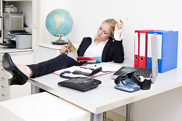 Image showing Lazy receptionist