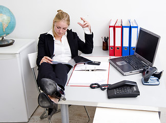 Image showing Lazy receptionist