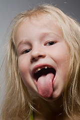 Image showing funny portrait of little girl 