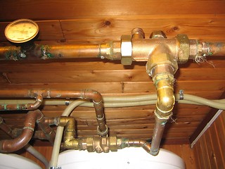 Image showing Hot water pipes