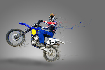 Image showing Motocross rider