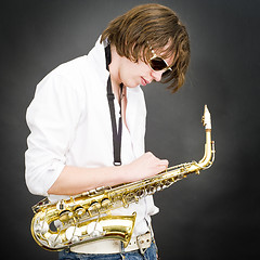 Image showing Saxophone blues