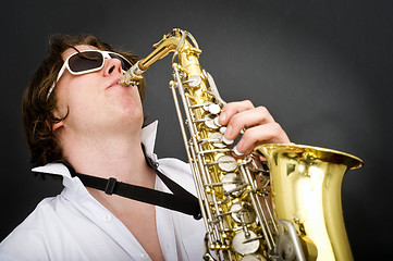 Image showing Playing the Saxophone