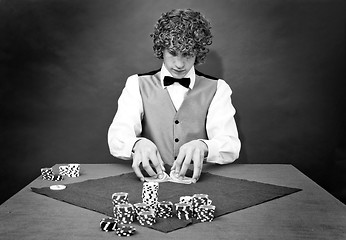 Image showing Shuffling cards