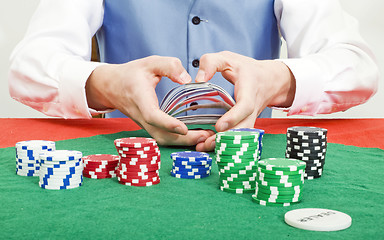 Image showing Shuffling cards