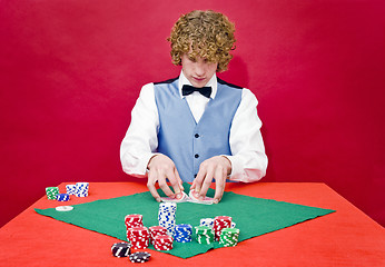 Image showing Shuffling cards