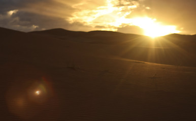 Image showing Sunrise in Sahara Desert