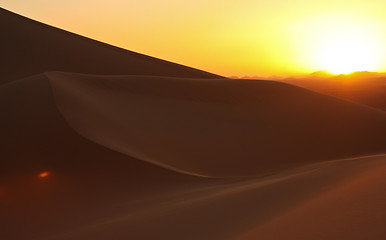 Image showing Sunset in Sahara Desert