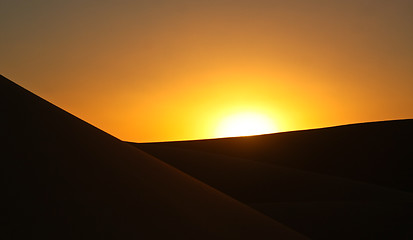 Image showing Sunset in Sahara Desert