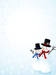 Image showing Happy snowmen