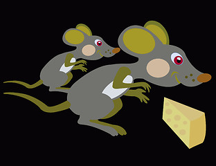 Image showing Mouse and cheese