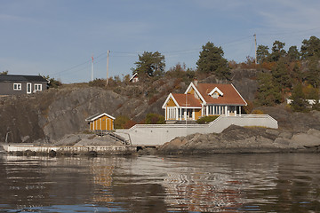 Image showing Cottage near the fjord