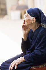 Image showing Elderly woman sideview