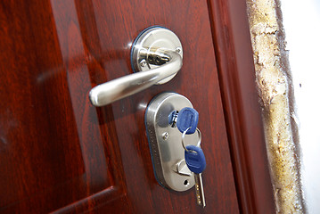 Image showing Door with keys