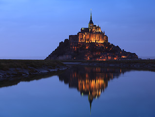 Image showing Night at Saint Michel monastry