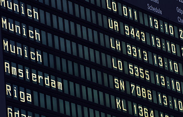 Image showing Airport information board.