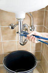 Image showing plumber hand