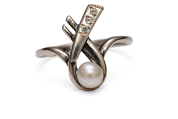 Image showing Silver Finger Ring figure six isolated
