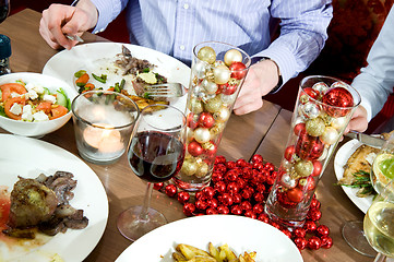 Image showing Christmas dinner