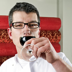 Image showing Tasting wine