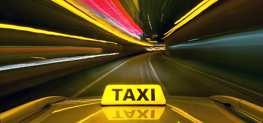 Image showing Taxi at warb speed