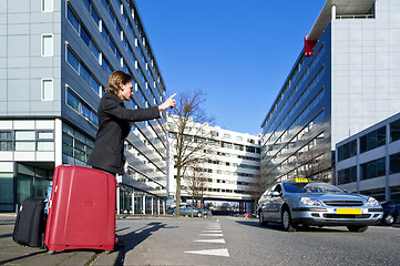 Image showing Flagging a cab