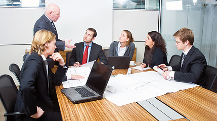 Image showing The boss talks